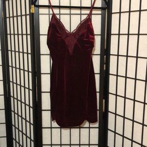 Mini red velvet dress